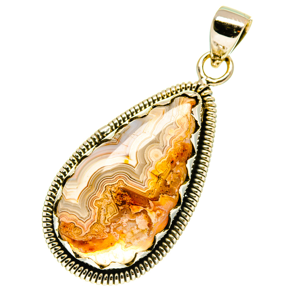 Crazy Lace Agate Pendants handcrafted by Anasilvercos - PD3300