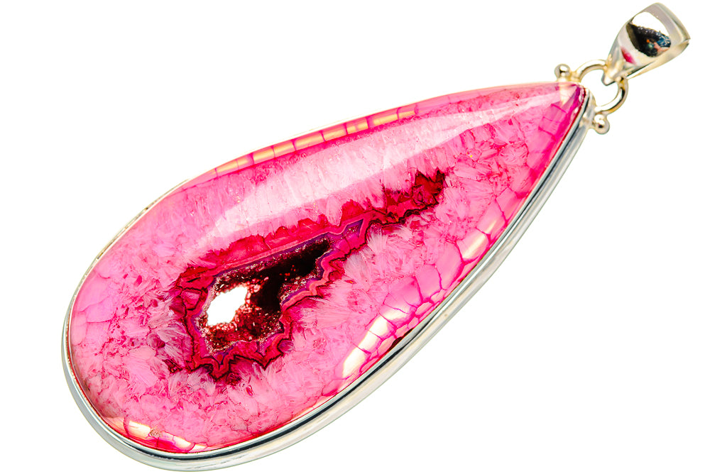 Pink Geode Slice Pendants handcrafted by Anasilvercos - PD33005 - Photo 2