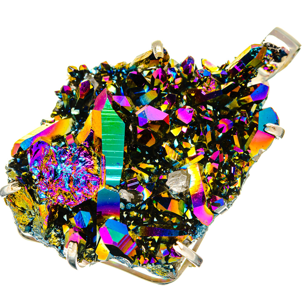 Titanium Sunshine Druzy Pendants handcrafted by Anasilvercos - PD33008 - Photo 2