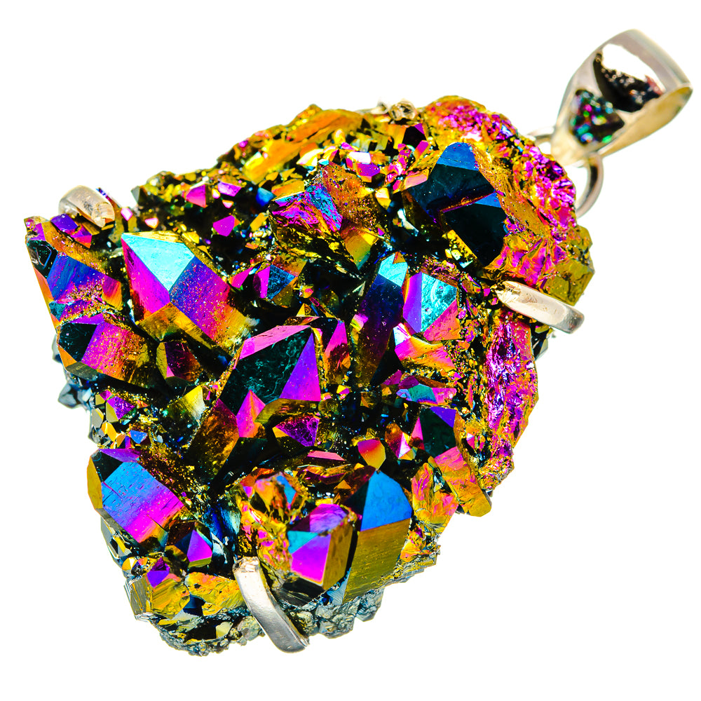Titanium Sunshine Druzy Pendants handcrafted by Anasilvercos - PD33009 - Photo 2