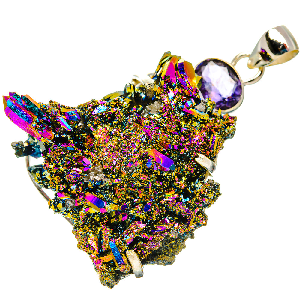 Titanium Sunshine Druzy Pendants handcrafted by Anasilvercos - PD33011 - Photo 2