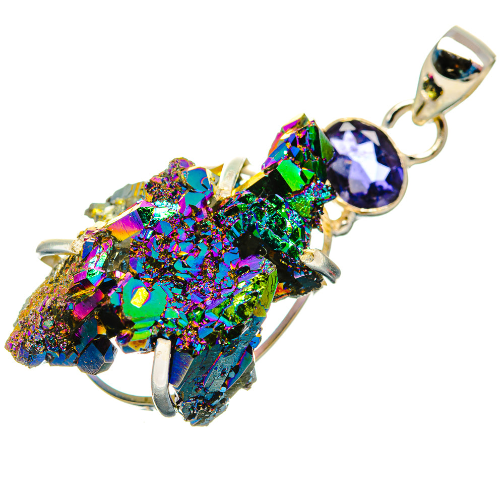 Titanium Sunshine Druzy Pendants handcrafted by Anasilvercos - PD33015 - Photo 2