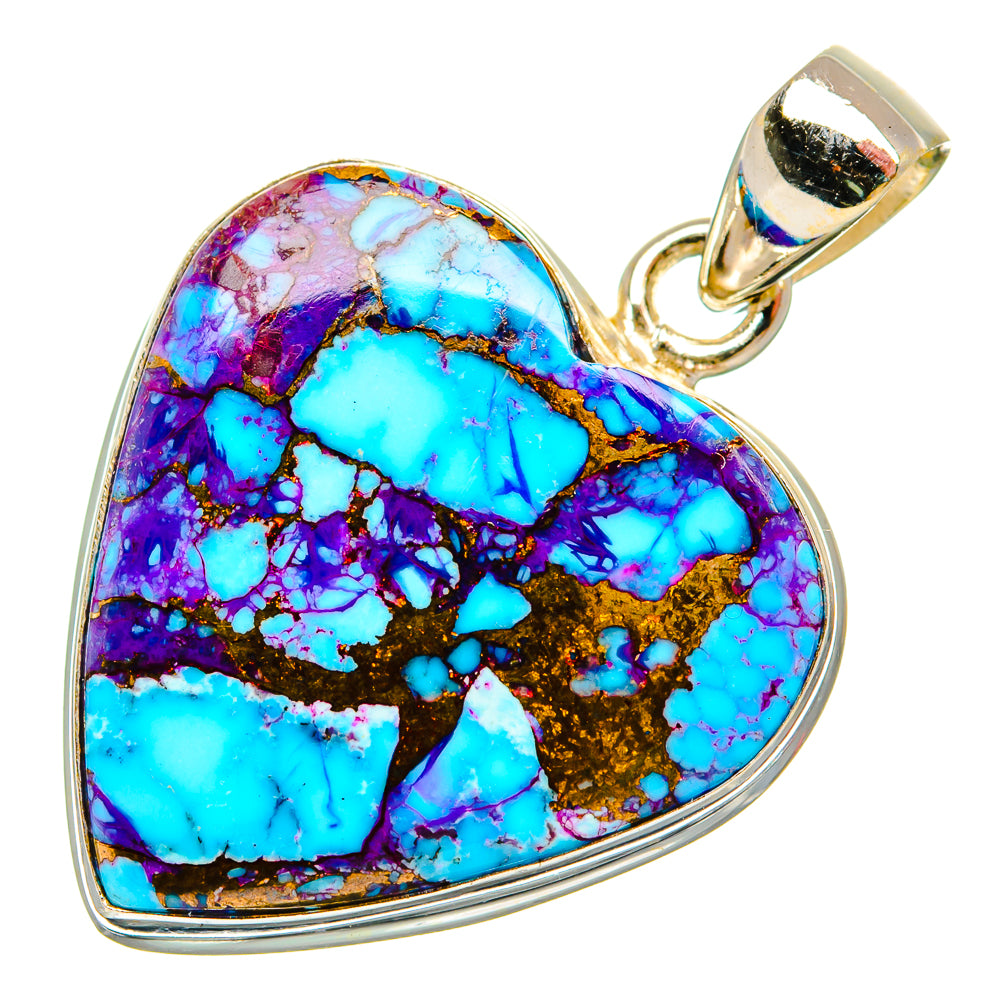 Purple Copper Composite Turquoise Pendants handcrafted by Anasilvercos - PD33048 - Photo 2