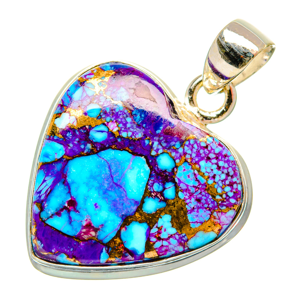 Purple Copper Composite Turquoise Pendants handcrafted by Anasilvercos - PD33053 - Photo 2