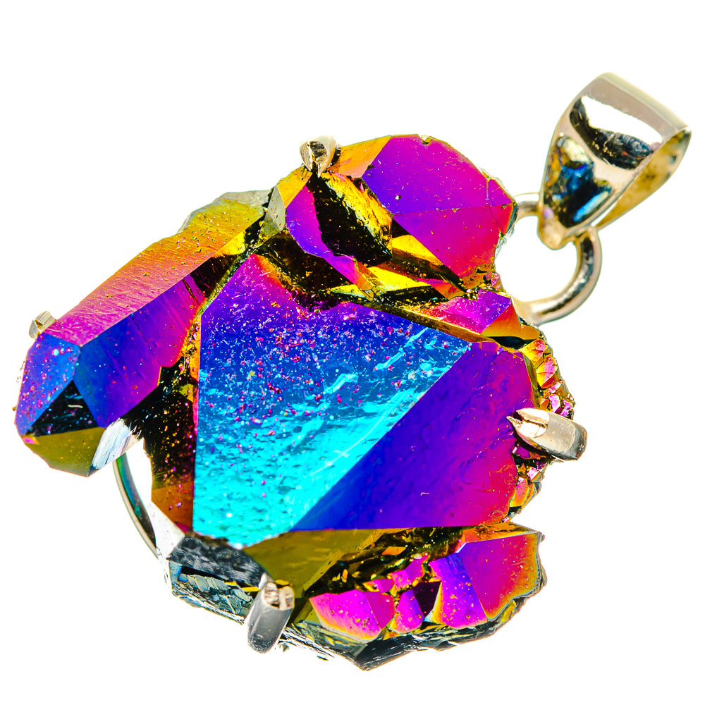 Titanium Sunshine Druzy Pendants handcrafted by Anasilvercos - PD33056 - Photo 2