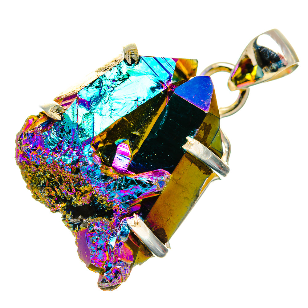 Titanium Sunshine Druzy Pendants handcrafted by Anasilvercos - PD33058 - Photo 2