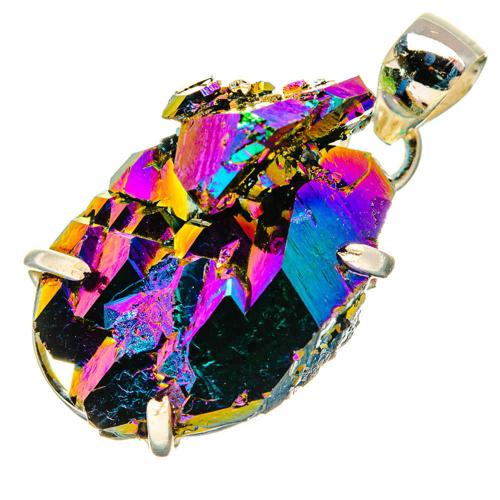 Titanium Sunshine Druzy Pendants handcrafted by Anasilvercos - PD33065 - Photo 2