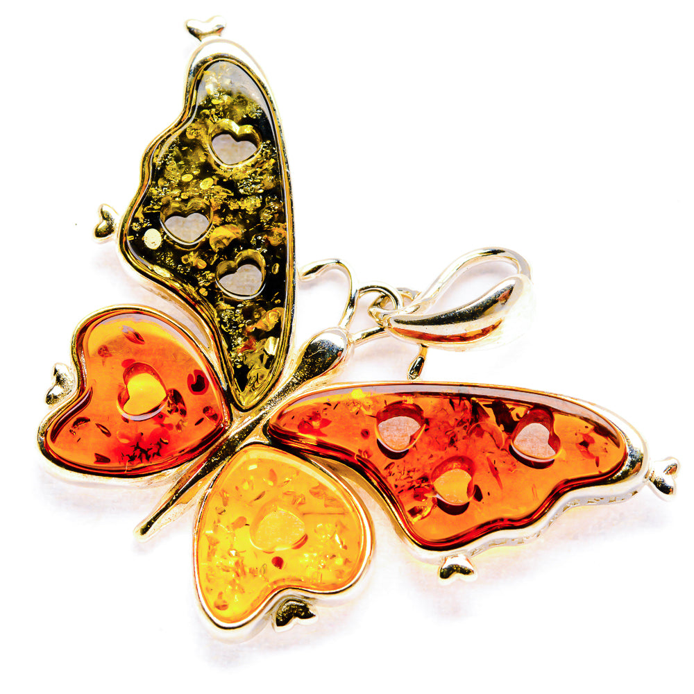 Baltic Amber Butterfly Pendants handcrafted by Anasilvercos - PD33069 - Photo 2