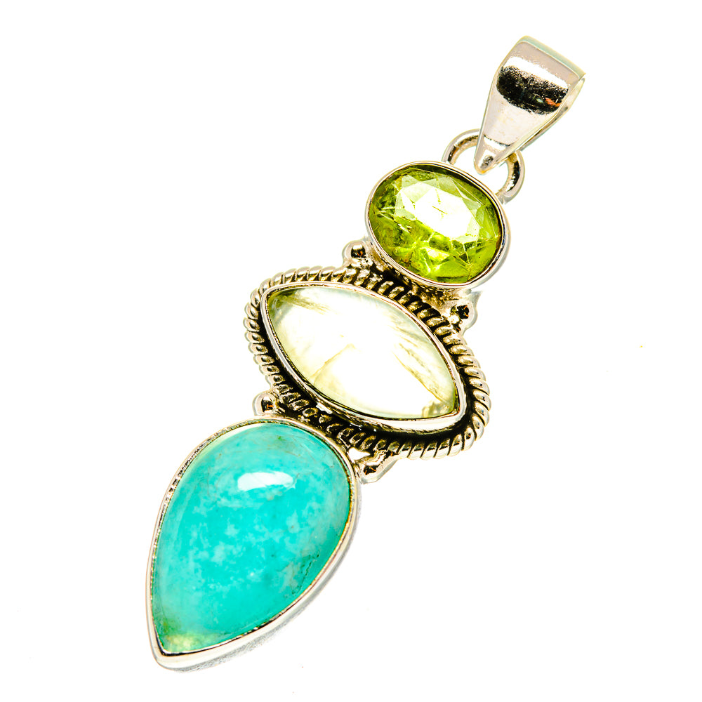Peruvian Amazonite Pendants handcrafted by Anasilvercos - PD3307