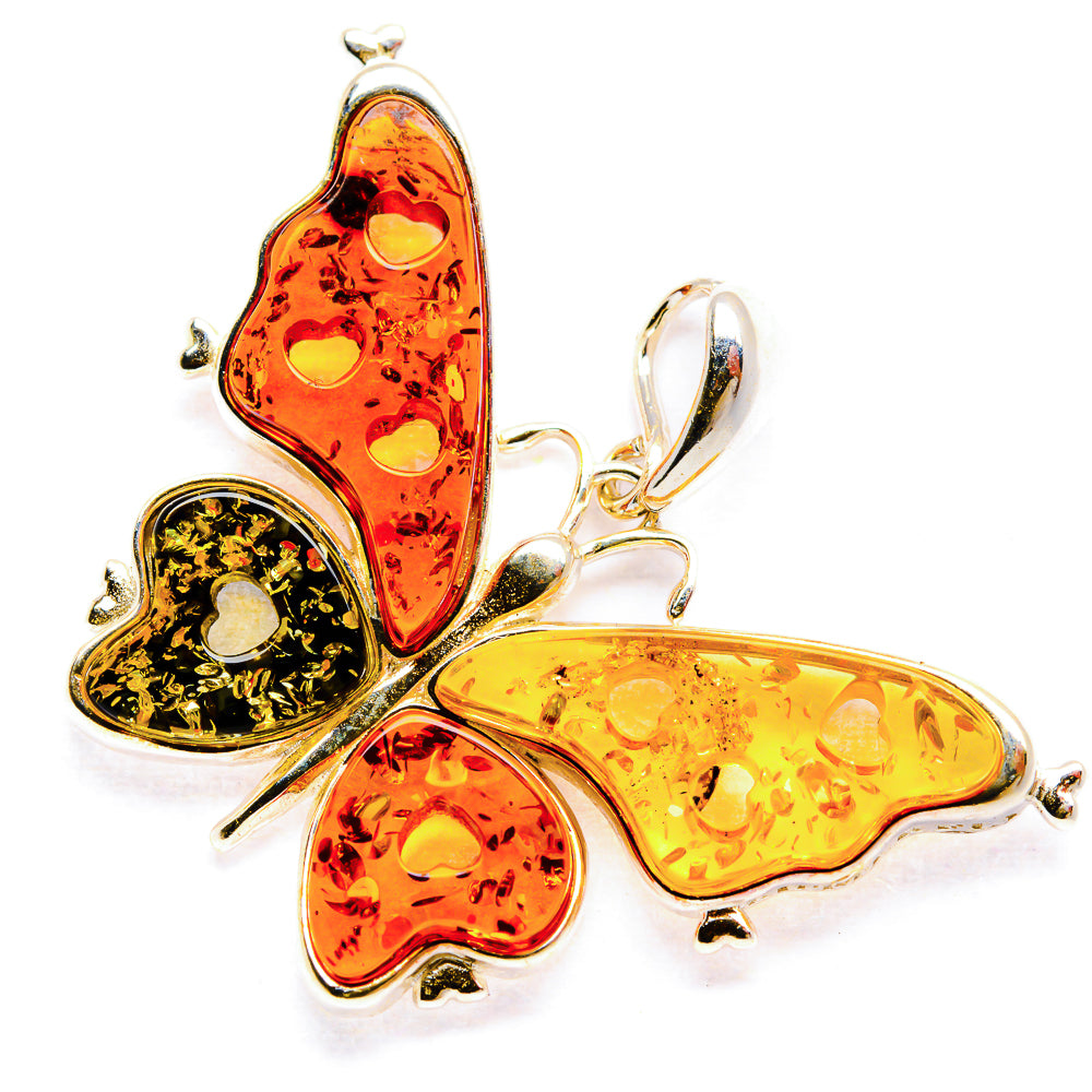 Baltic Amber Butterfly Pendants handcrafted by Anasilvercos - PD33070 - Photo 2