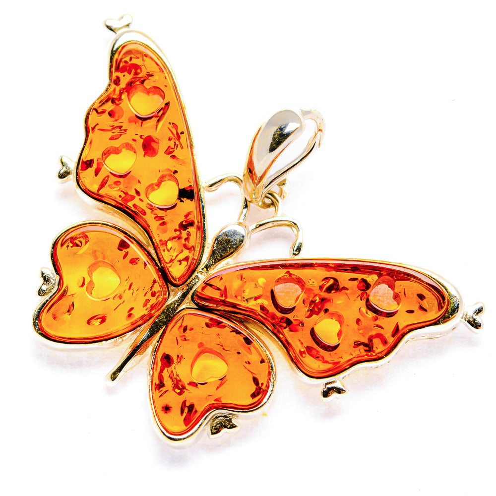 Baltic Amber Butterfly Pendants handcrafted by Anasilvercos - PD33071 - Photo 2