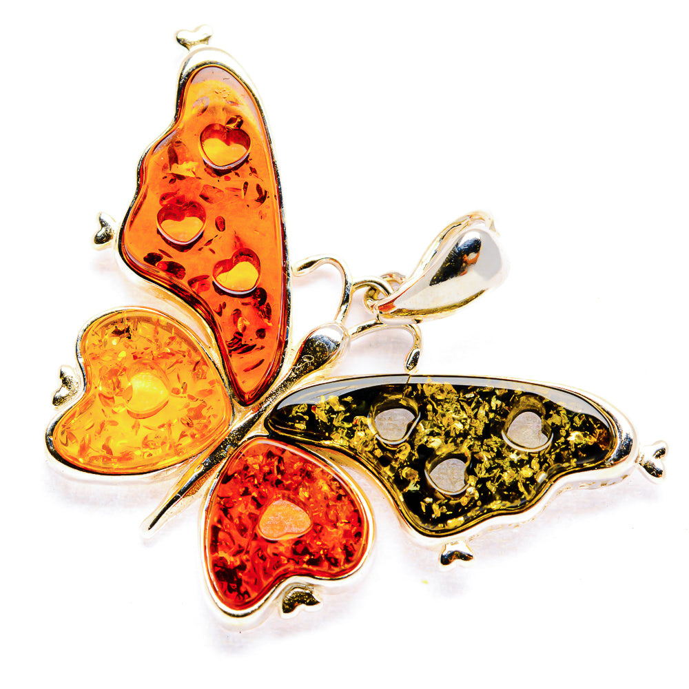 Baltic Amber Butterfly Pendants handcrafted by Anasilvercos - PD33072 - Photo 2
