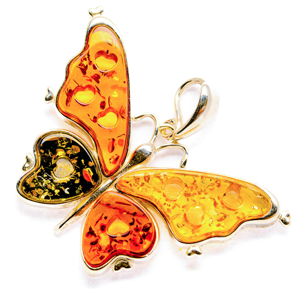 Baltic Amber Butterfly Pendants handcrafted by Anasilvercos - PD33073 - Photo 2