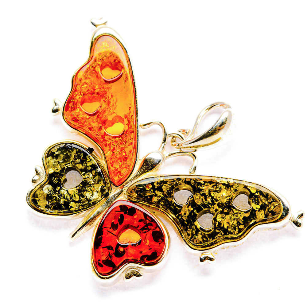 Baltic Amber Butterfly Pendants handcrafted by Anasilvercos - PD33074 - Photo 2