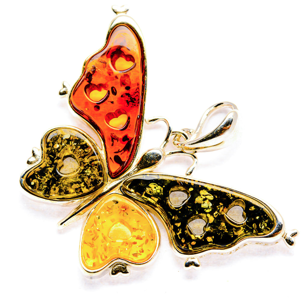 Baltic Amber Butterfly Pendants handcrafted by Anasilvercos - PD33075 - Photo 2