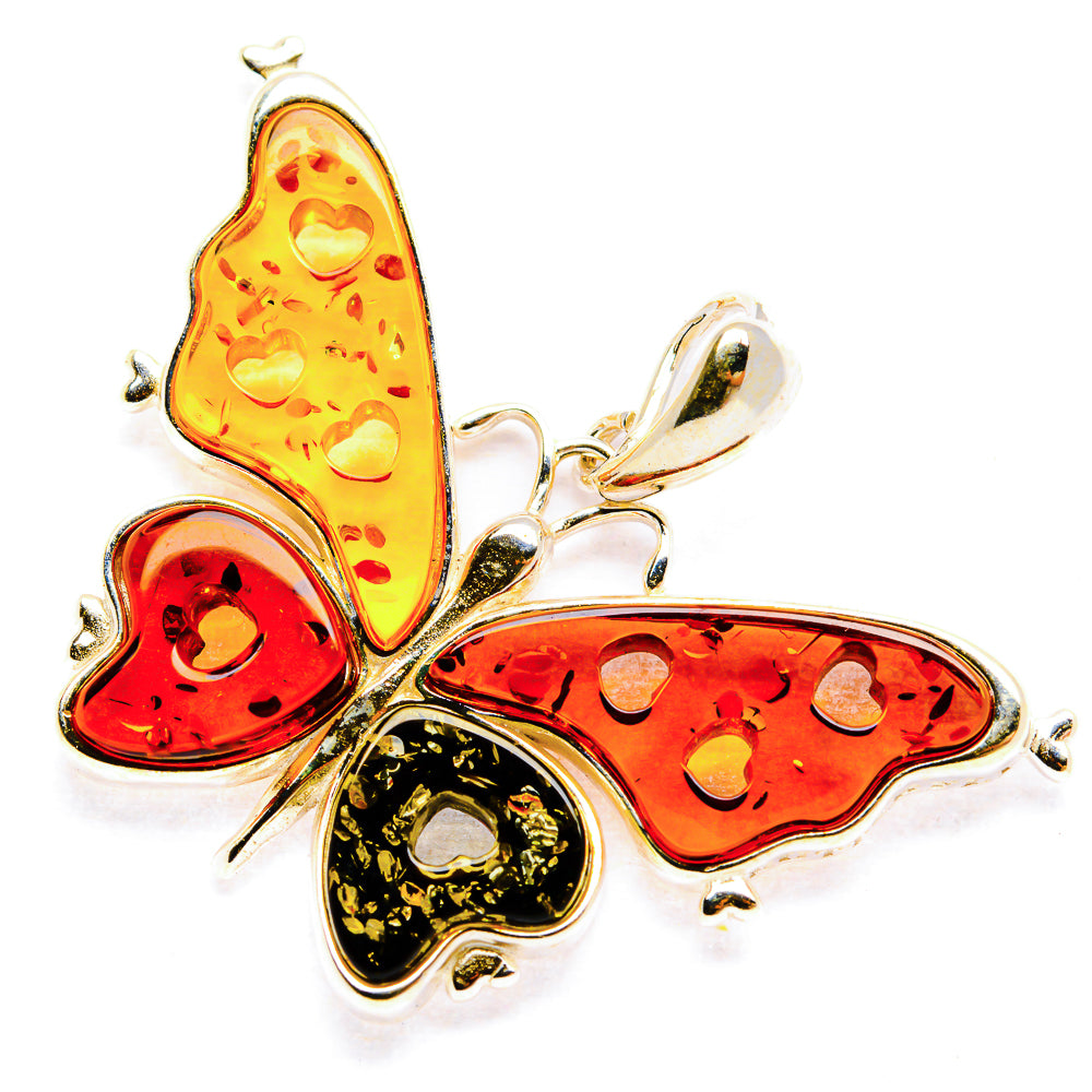 Baltic Amber Butterfly Pendants handcrafted by Anasilvercos - PD33076 - Photo 2