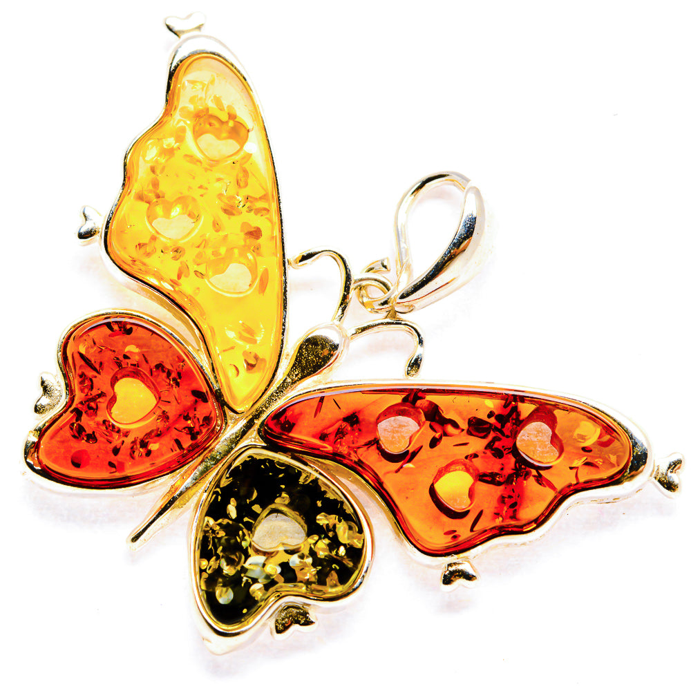Baltic Amber Butterfly Pendants handcrafted by Anasilvercos - PD33077 - Photo 2