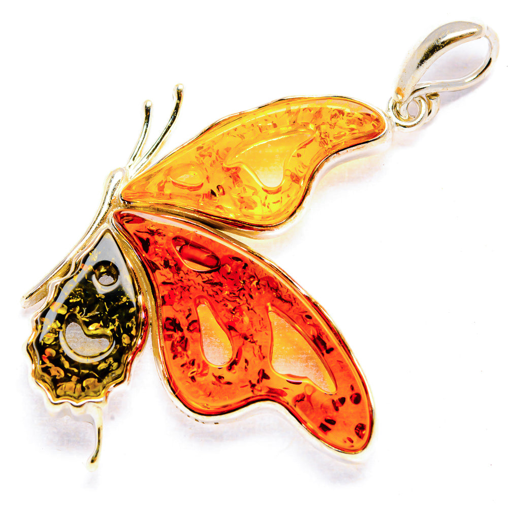 Baltic Amber Butterfly Pendants handcrafted by Anasilvercos - PD33078 - Photo 2