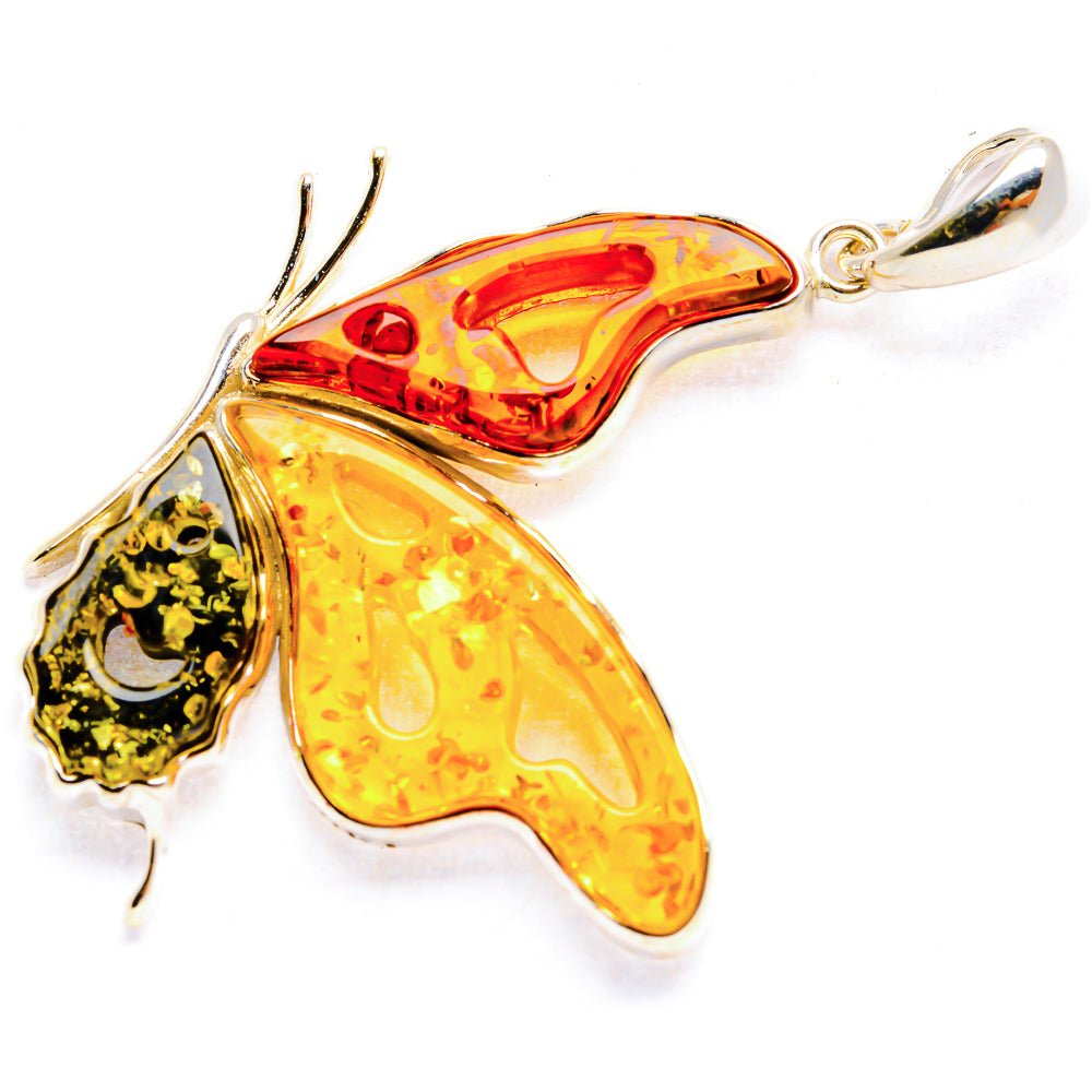 Baltic Amber Butterfly Pendants handcrafted by Anasilvercos - PD33079 - Photo 2