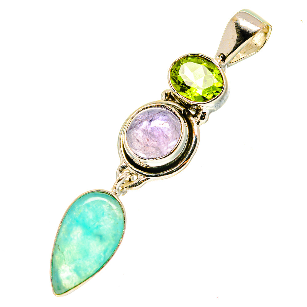 Peruvian Amazonite Pendants handcrafted by Anasilvercos - PD3308