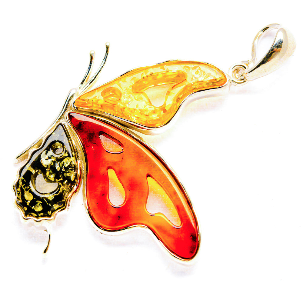 Baltic Amber Butterfly Pendants handcrafted by Anasilvercos - PD33080 - Photo 2
