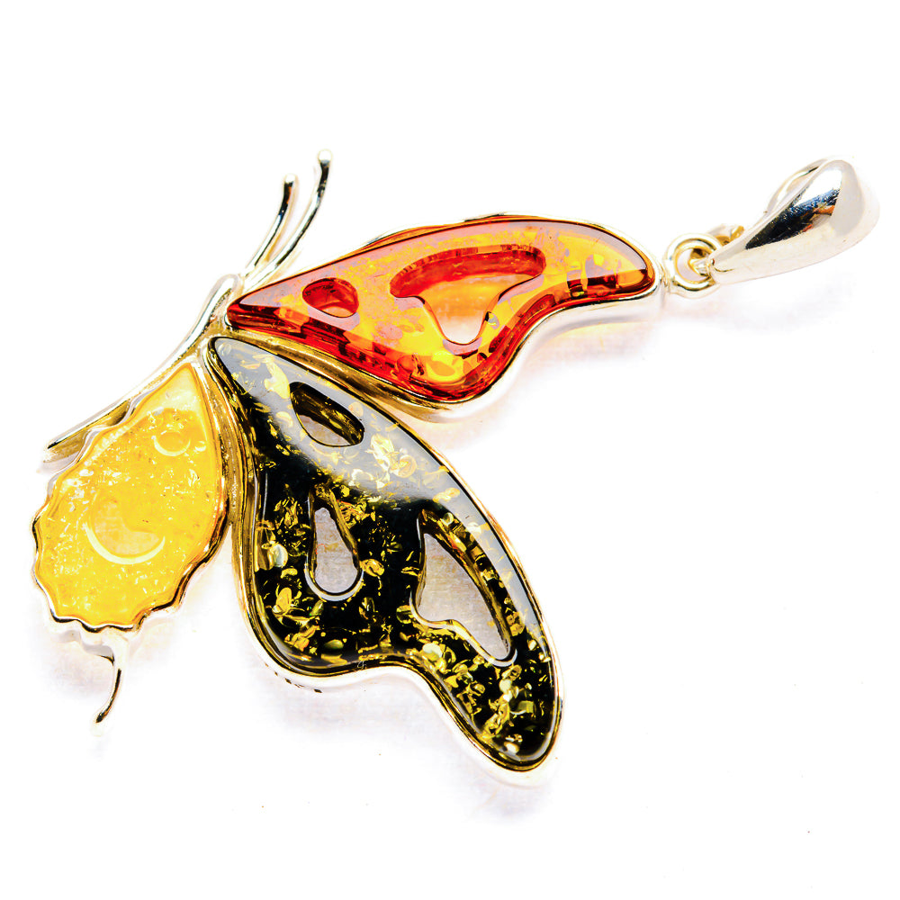 Baltic Amber Butterfly Pendants handcrafted by Anasilvercos - PD33081 - Photo 2