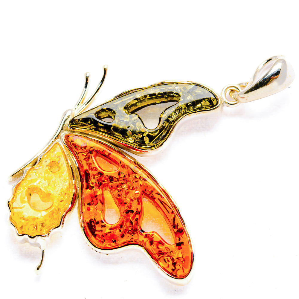 Baltic Amber Butterfly Pendants handcrafted by Anasilvercos - PD33082 - Photo 2