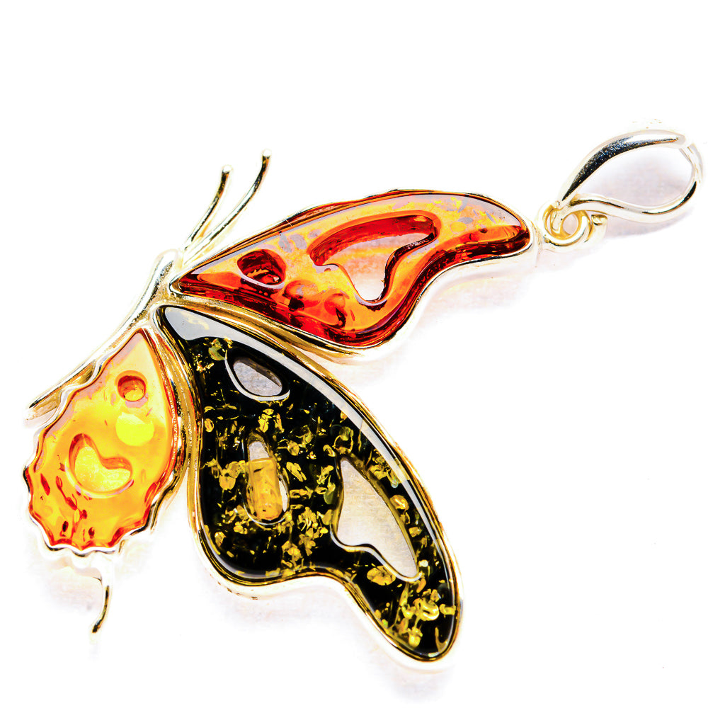 Baltic Amber Butterfly Pendants handcrafted by Anasilvercos - PD33083 - Photo 2