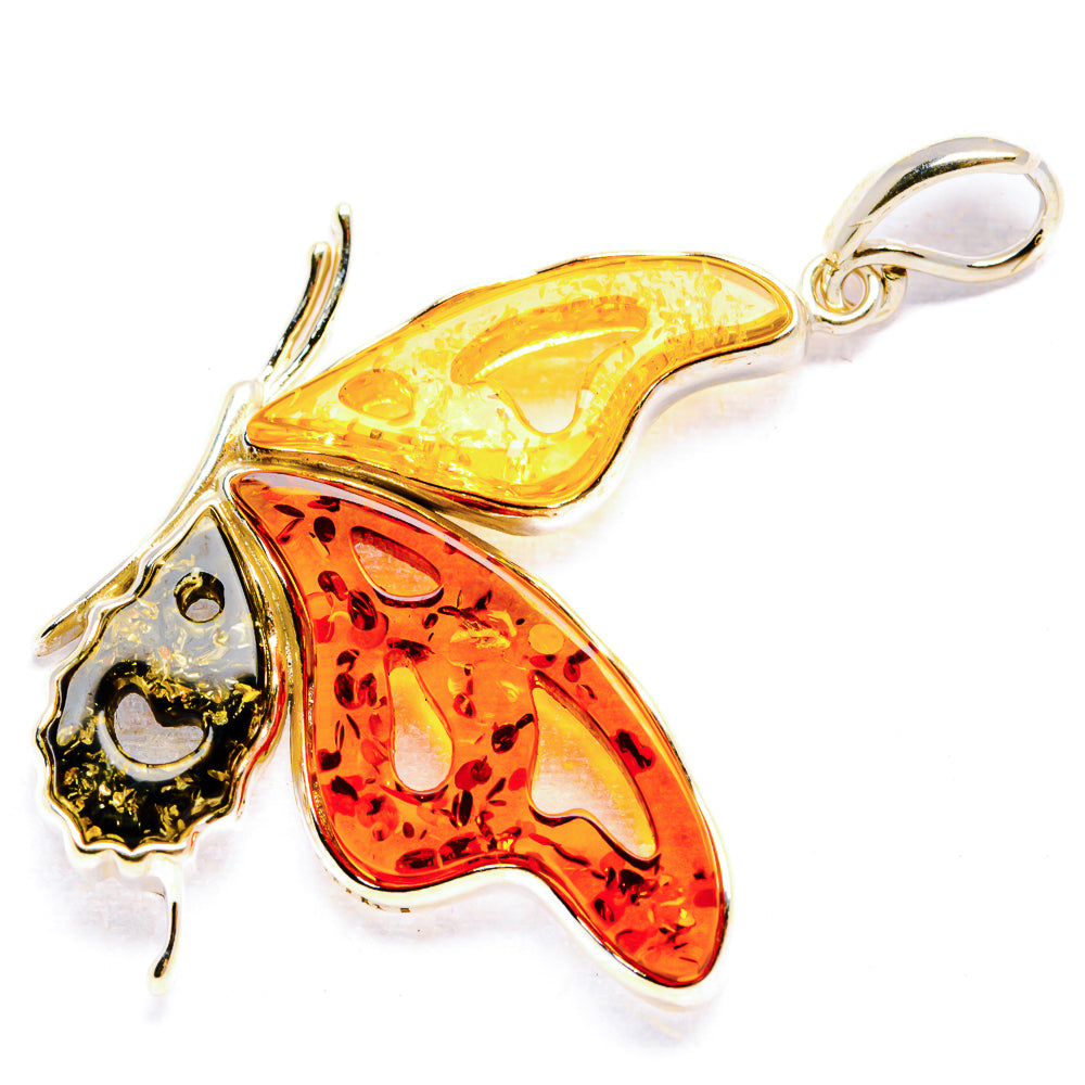 Baltic Amber Butterfly Pendants handcrafted by Anasilvercos - PD33084 - Photo 2