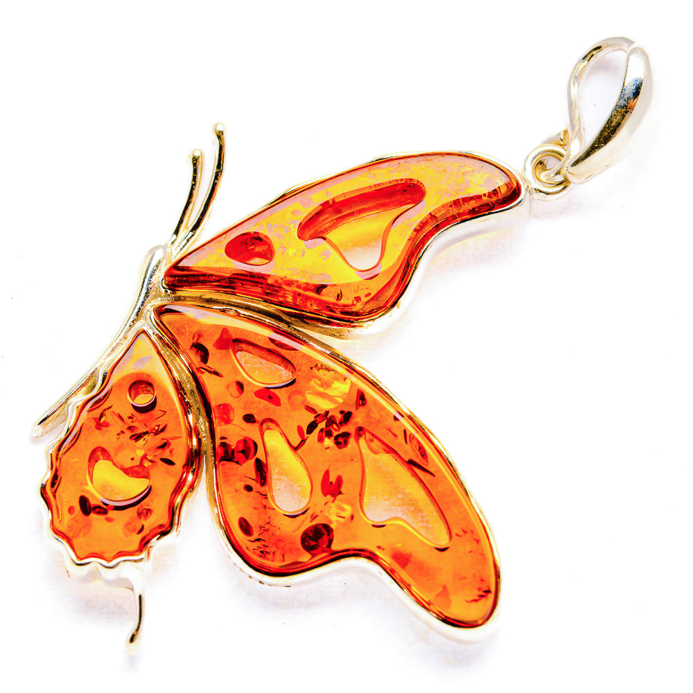 Baltic Amber Butterfly Pendants handcrafted by Anasilvercos - PD33085 - Photo 2