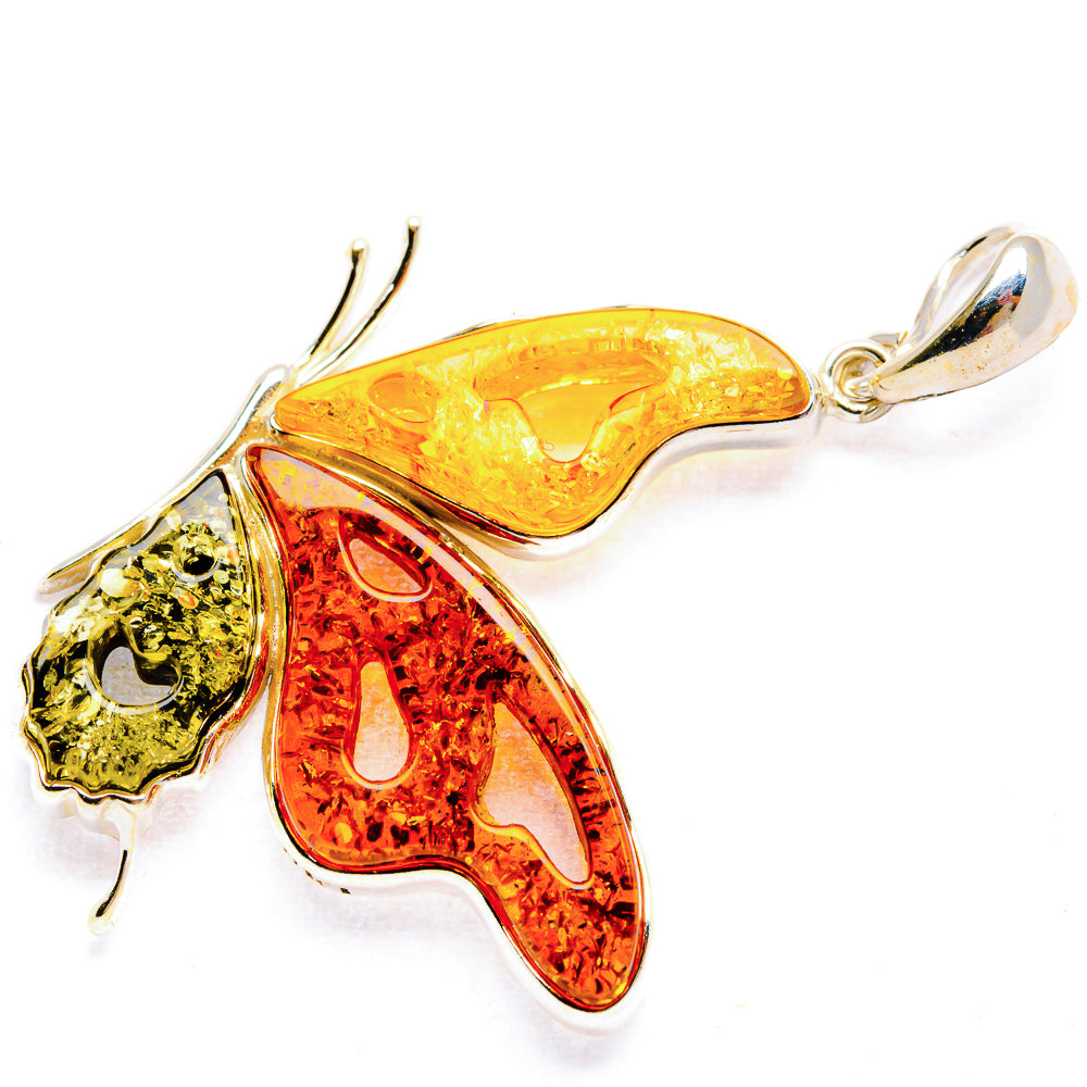 Baltic Amber Butterfly Pendants handcrafted by Anasilvercos - PD33086 - Photo 2
