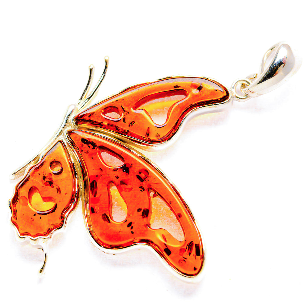 Baltic Amber Butterfly Pendants handcrafted by Anasilvercos - PD33087 - Photo 2