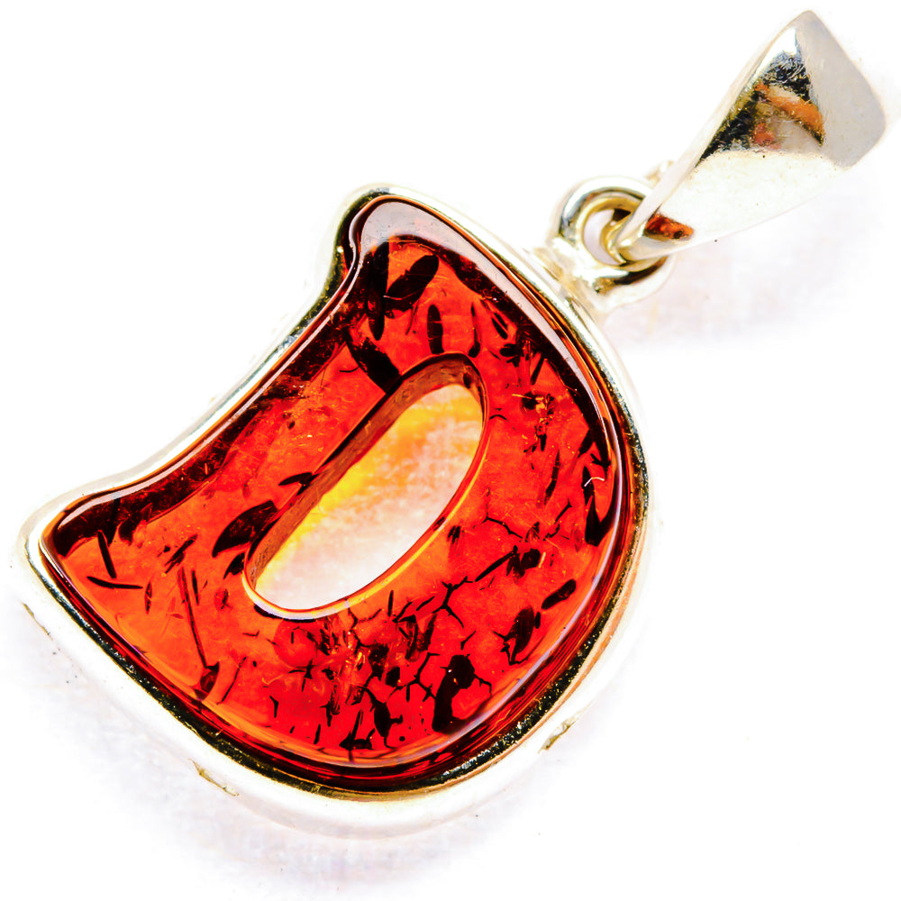 Baltic Amber Letter D Pendants handcrafted by Anasilvercos - PD33091 - Photo 2