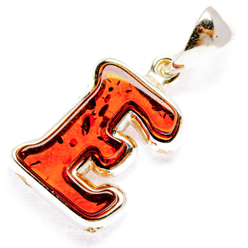 Baltic Amber Letter E Pendants handcrafted by Anasilvercos - PD33092 - Photo 2