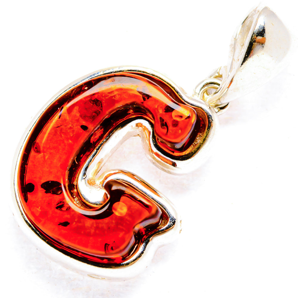 Baltic Amber Letter G Pendants handcrafted by Anasilvercos - PD33094 - Photo 2