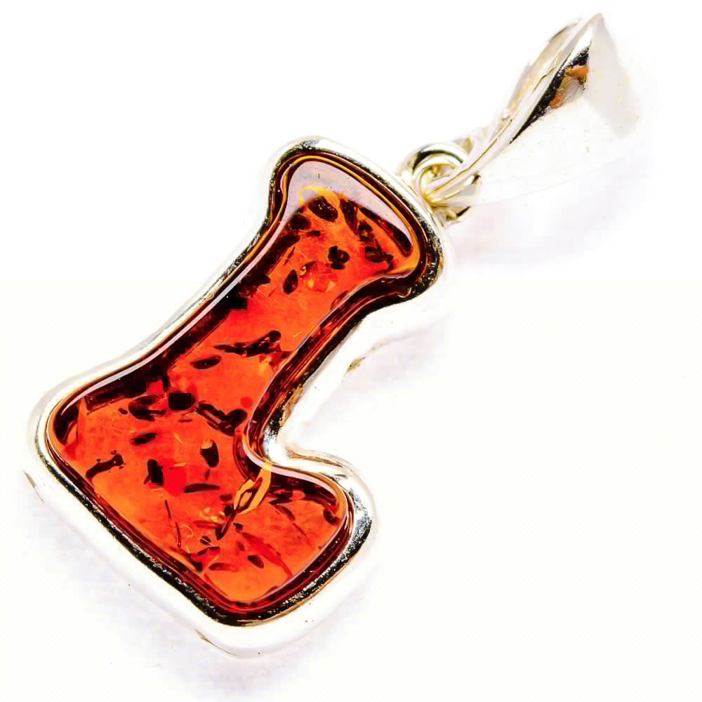 Baltic Amber Letter L Pendants handcrafted by Anasilvercos - PD33099 - Photo 2