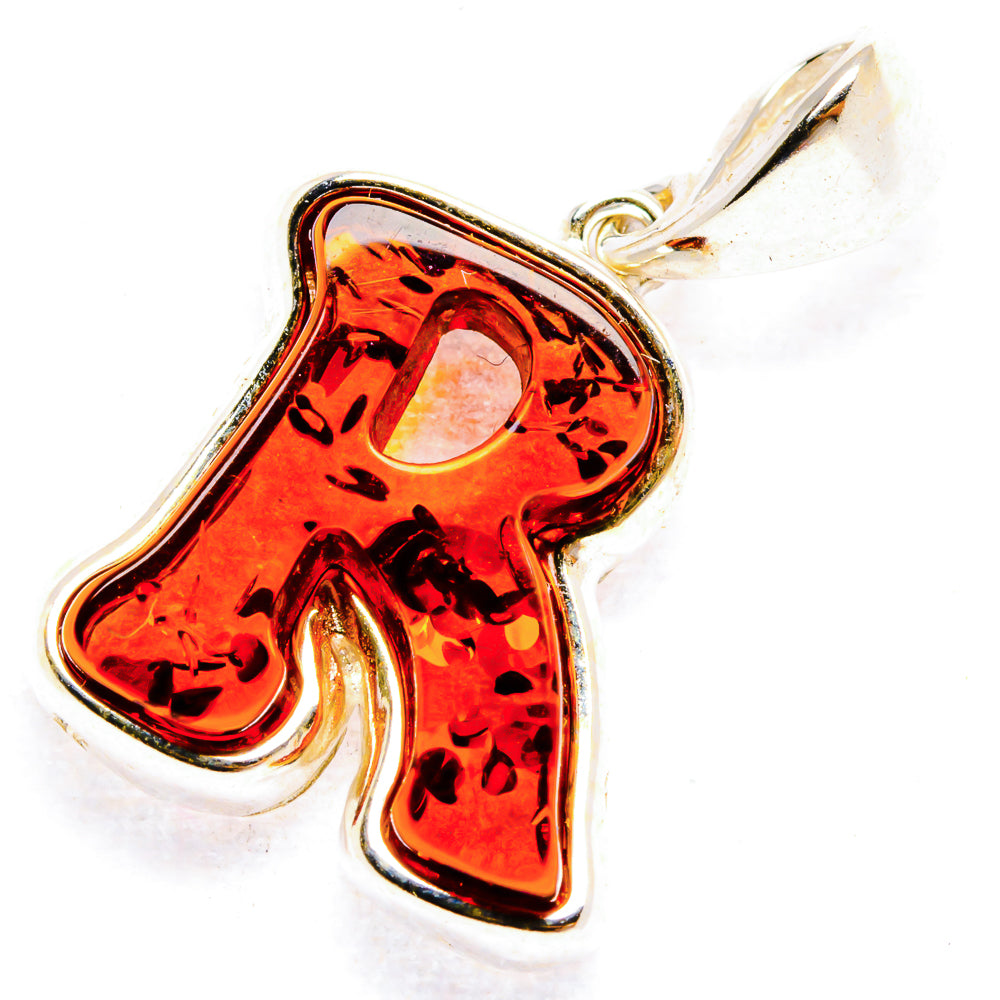 Baltic Amber Letter R Pendants handcrafted by Anasilvercos - PD33104 - Photo 2
