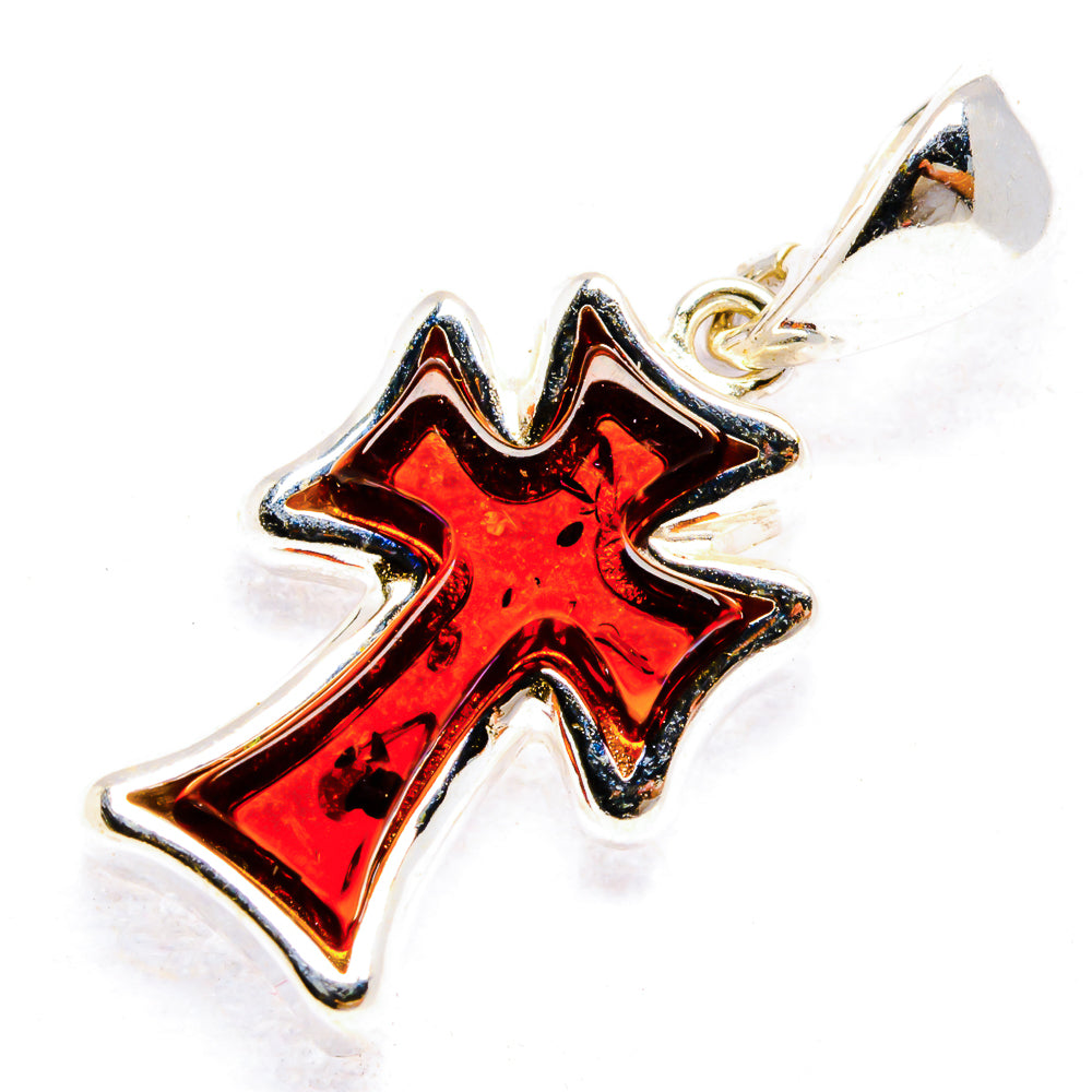 Baltic Amber Cross Pendants handcrafted by Anasilvercos - PD33115 - Photo 2