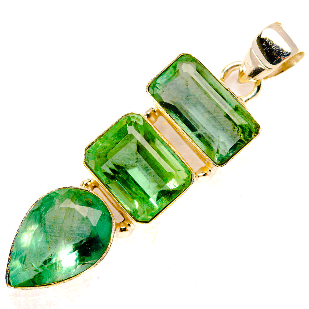 Green Fluorite Pendants handcrafted by Anasilvercos - PD33144 - Photo 2