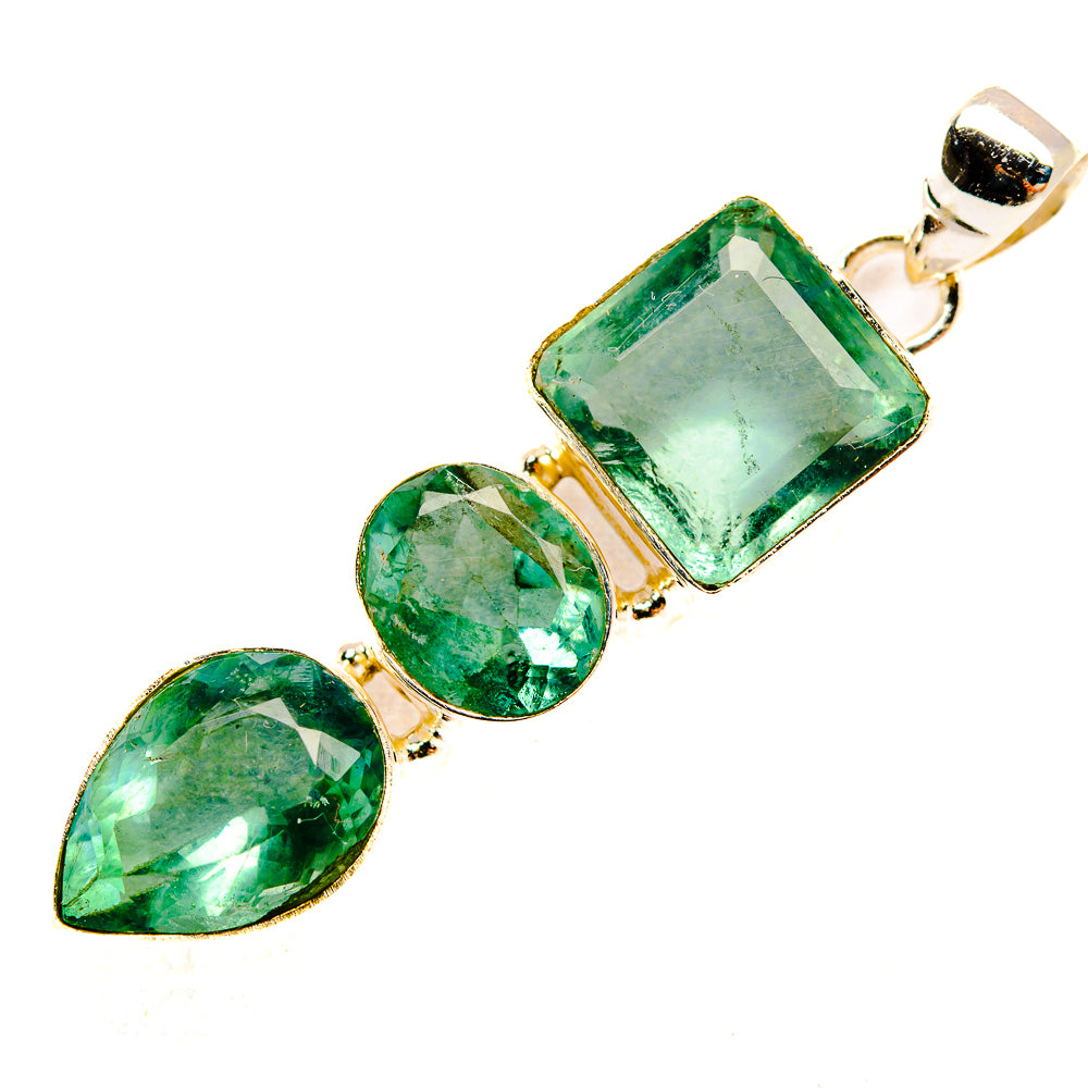 Green Fluorite Pendants handcrafted by Anasilvercos - PD33158 - Photo 2