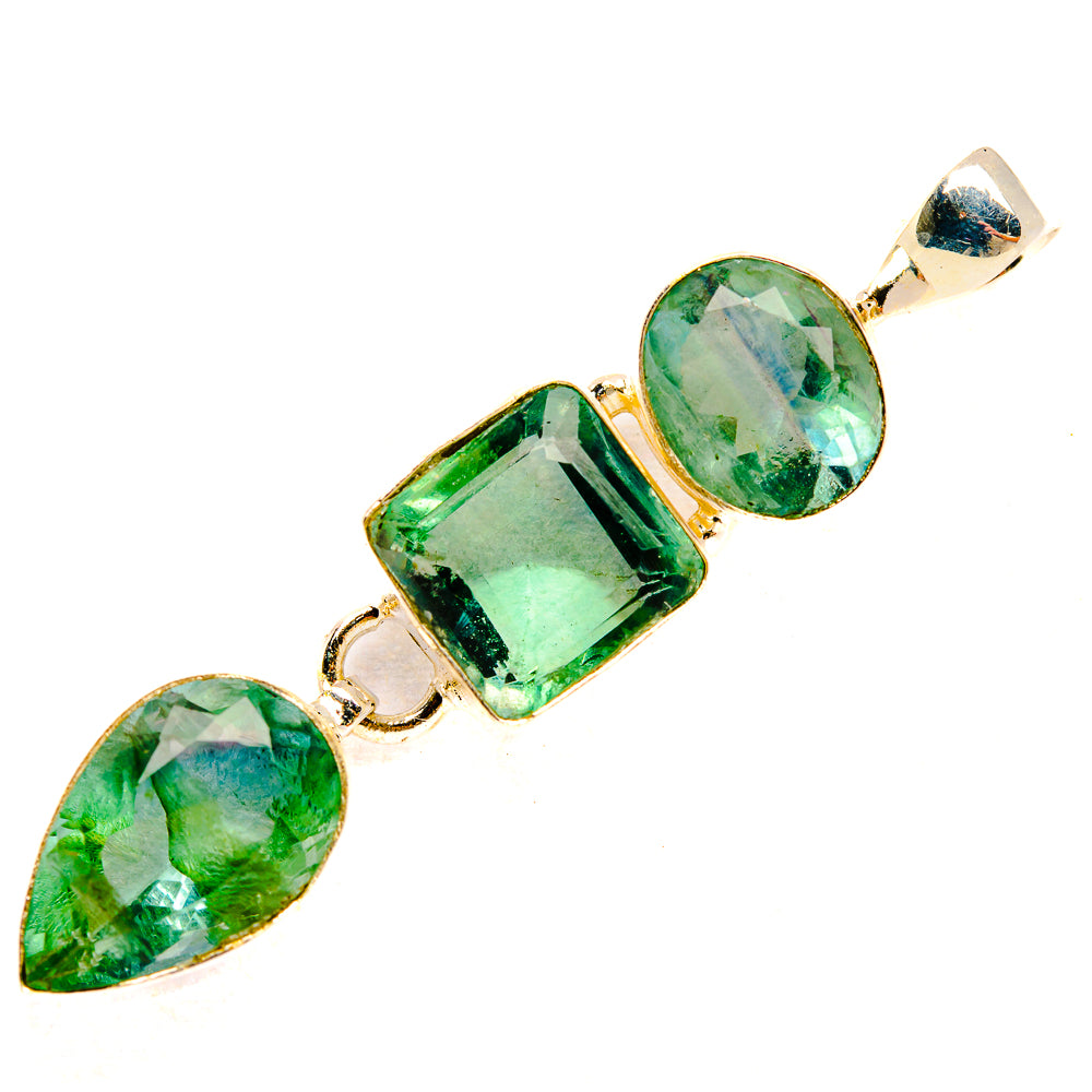 Green Fluorite Pendants handcrafted by Anasilvercos - PD33169 - Photo 2