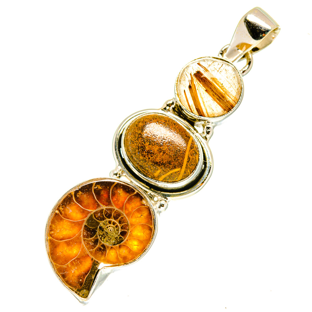 Ammonite Fossil Pendants handcrafted by Anasilvercos - PD3317