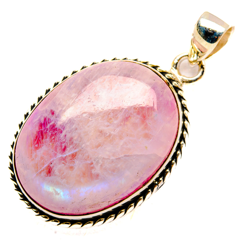 Pink Moonstone Pendants handcrafted by Anasilvercos - PD33184 - Photo 2