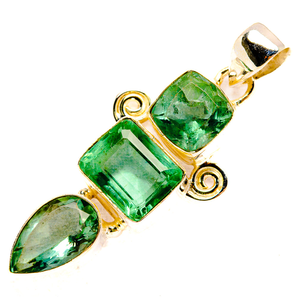 Green Fluorite Pendants handcrafted by Anasilvercos - PD33201 - Photo 2