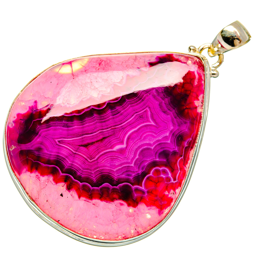 Pink Agate Window Druzy Pendants handcrafted by Anasilvercos - PD33237 - Photo 2