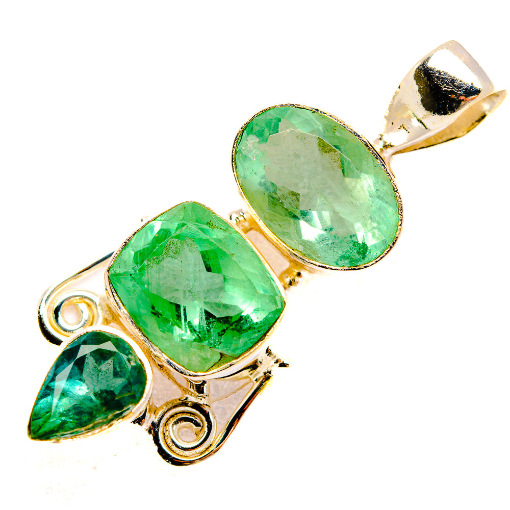 Green Fluorite Pendants handcrafted by Anasilvercos - PD33267 - Photo 2