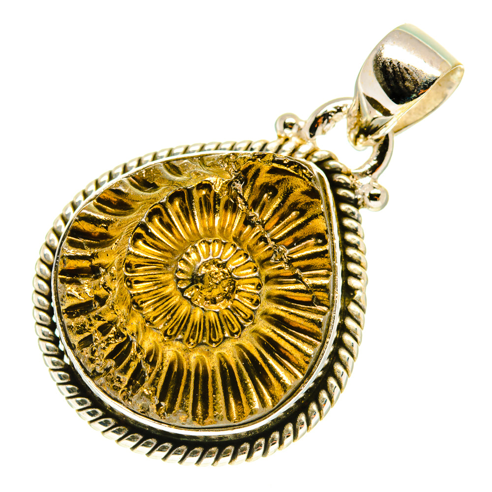 Pyrite Fossil Pendants handcrafted by Anasilvercos - PD3327