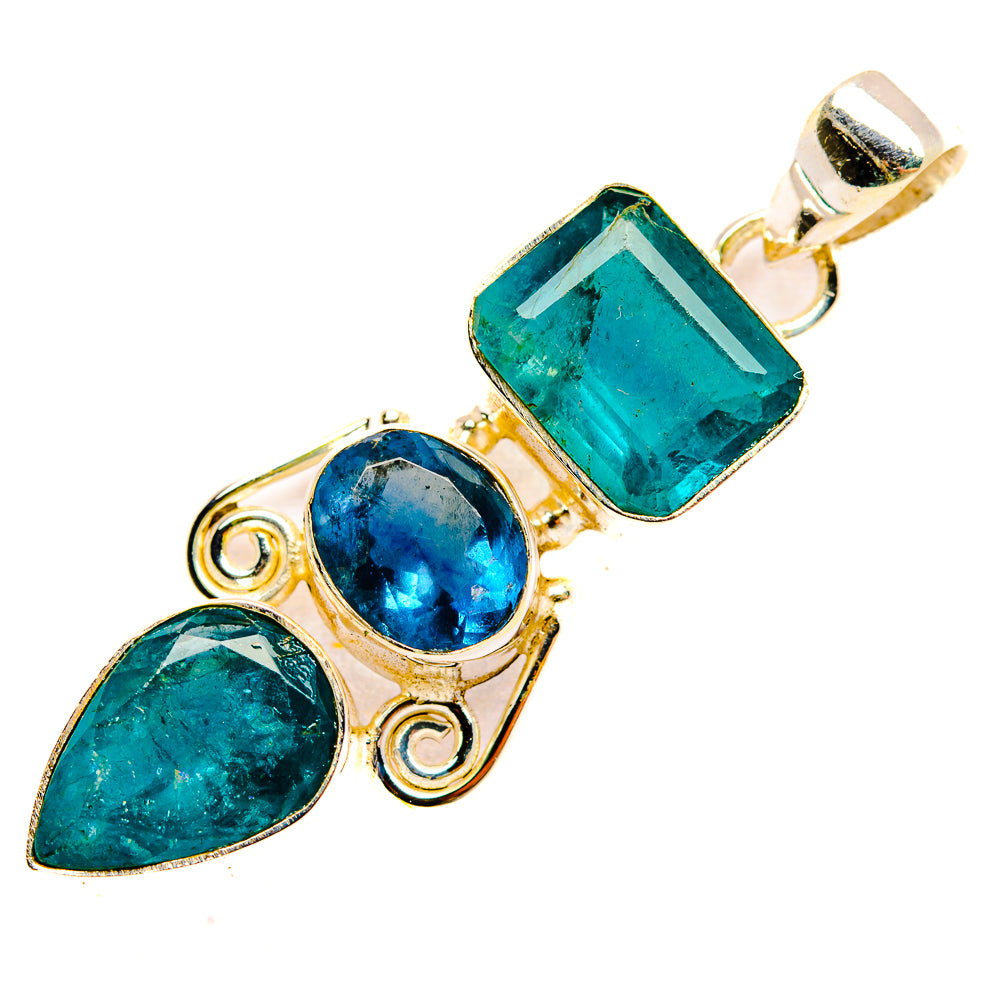 Blue Fluorite Pendants handcrafted by Anasilvercos - PD33277 - Photo 2