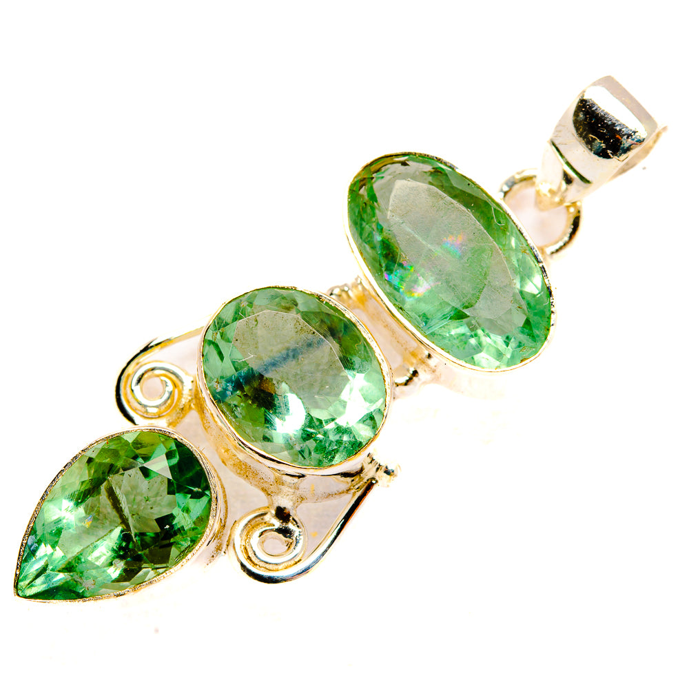 Green Fluorite Pendants handcrafted by Anasilvercos - PD33288 - Photo 2