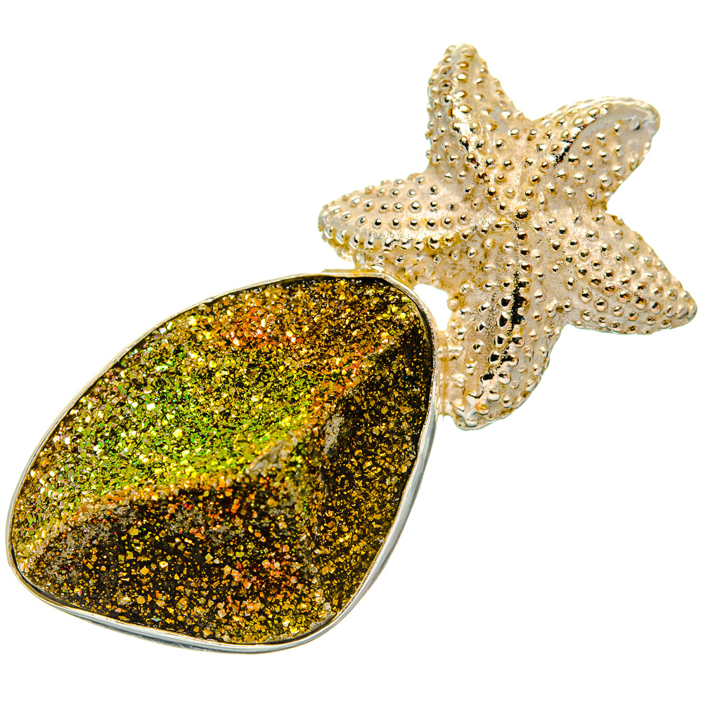 Spectro Pyrite Druzy Pendants handcrafted by Anasilvercos - PD33358 - Photo 2